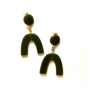 Madewell green arch earrings!